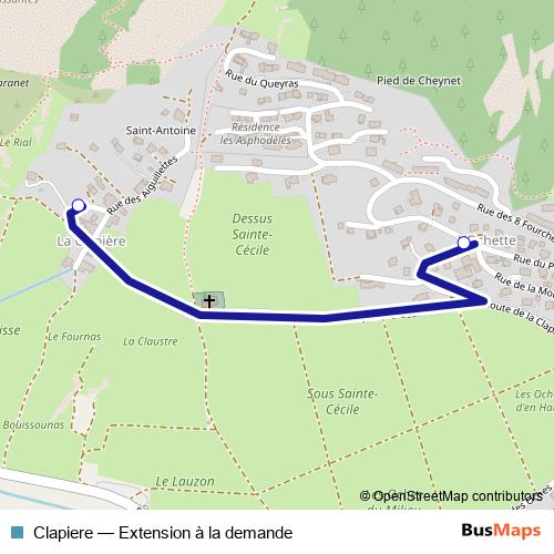 Clapiere bus Line Map