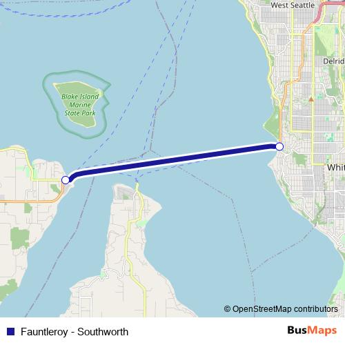 Fauntleroy - Southworth ferry Line Map