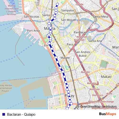 Baclaran - Quiapo bus Line Map