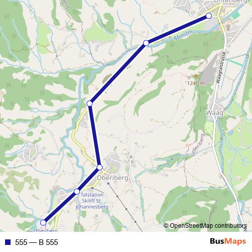 555 bus Line Map