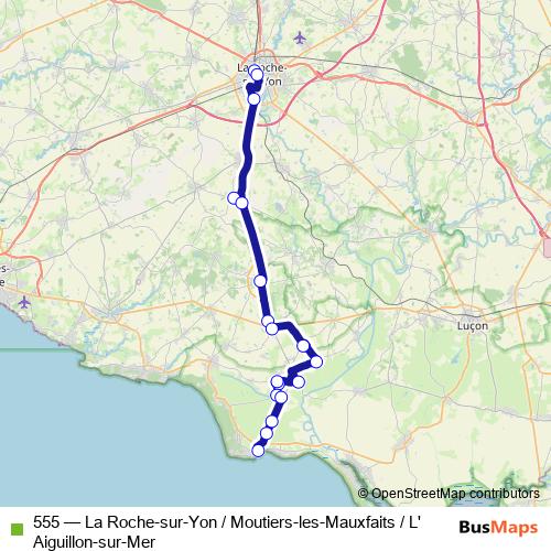 555 bus Line Map