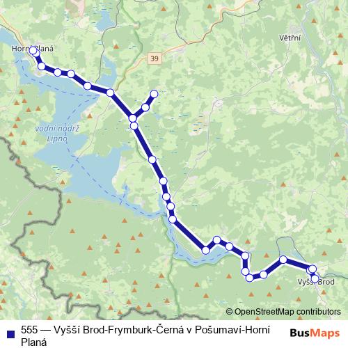 555 bus Line Map