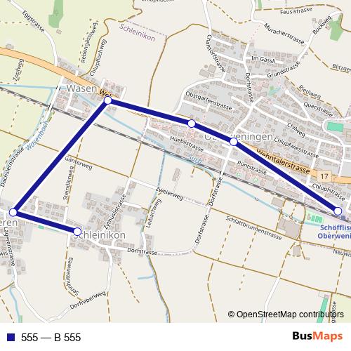 555 bus Line Map