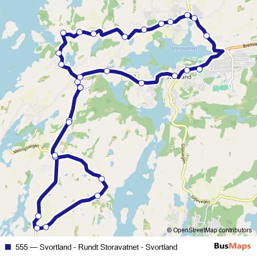 555 bus Line Map