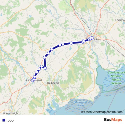 555 bus Line Map