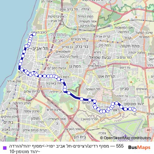 555 bus Line Map