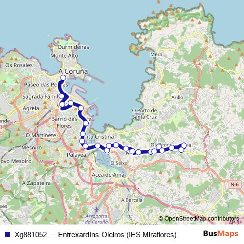 Xg881052 bus Line Map