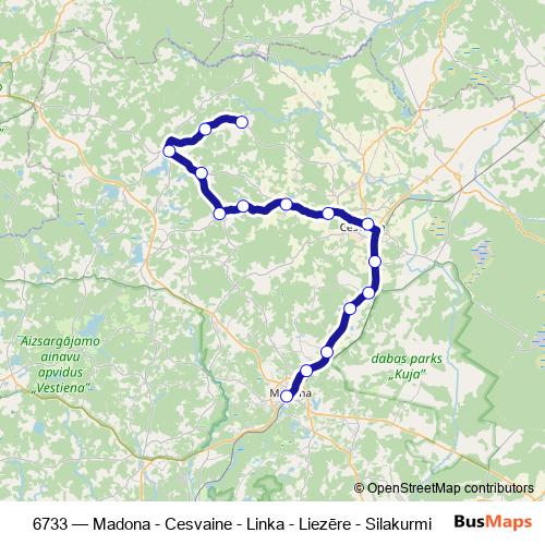 6733 bus Line Map
