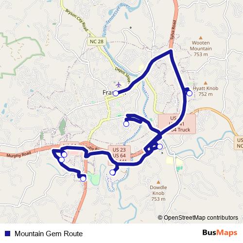 Mountain Gem Route bus Line Map