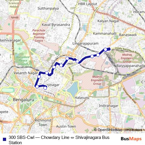 300 SBS-Cwl bus Line Map