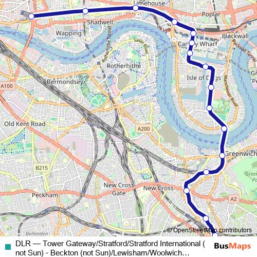 DLR tram Line Map