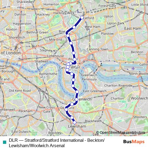 DLR tram Line Map