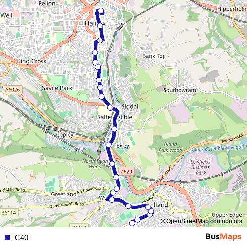 C40 bus Line Map
