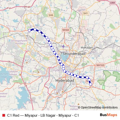 C1 Red metro Line Map