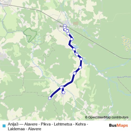 Anija3 bus Line Map