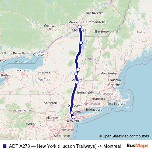 ADT A278 bus Line Map