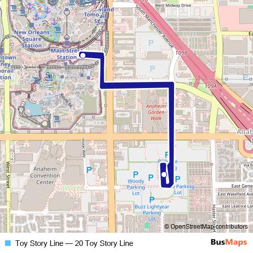 Toy Story Line bus Line Map