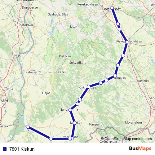 7801 Kiskun rail Line Map