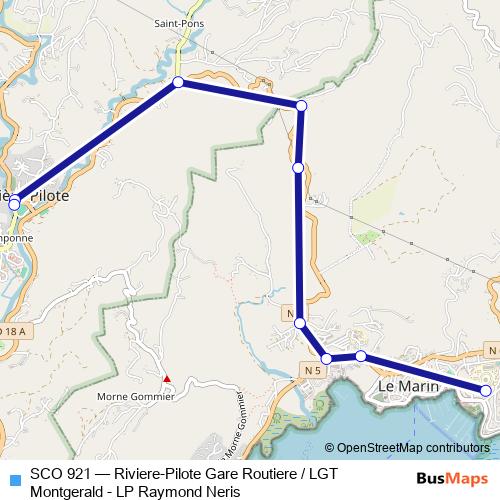 SCO 921 bus Line Map