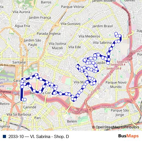 2033-10 bus Line Map