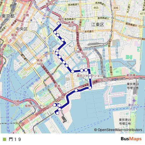 門１９ bus Line Map