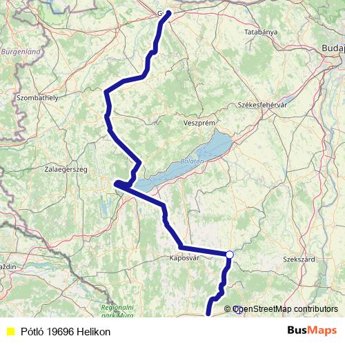 Pótló 19696 Helikon bus Line Map