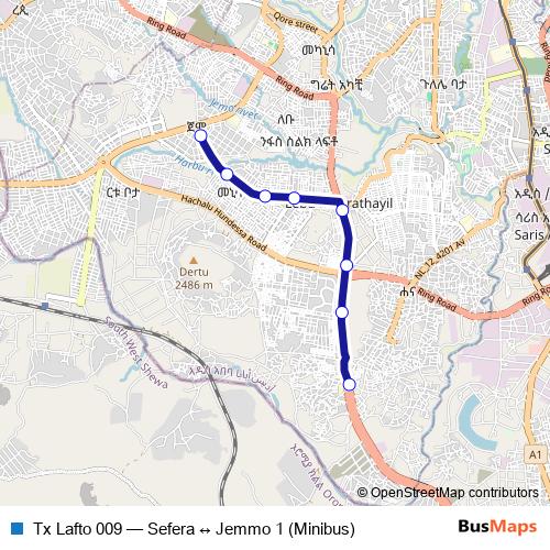 Tx Lafto 009 bus Line Map
