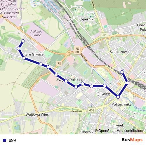 699 bus Line Map