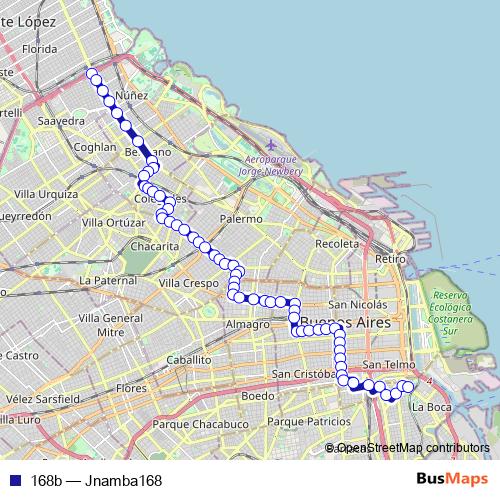 168b bus Line Map
