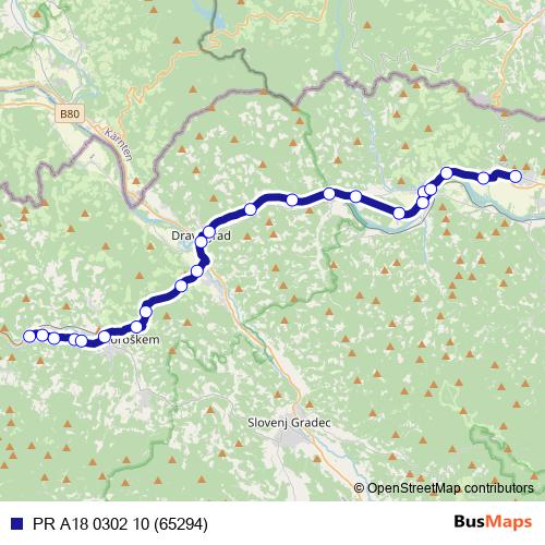 PR A18 0302 10 (65294) bus Line Map