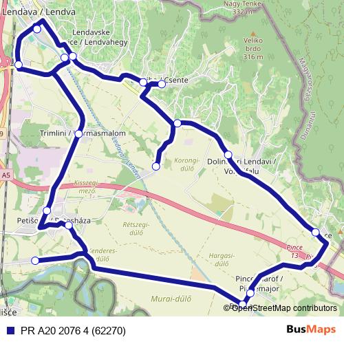 PR A20 2076 4 (62270) bus Line Map