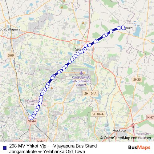 298-MV Yhkot-Vjp bus Line Map