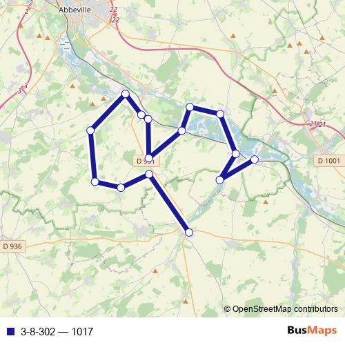 3-8-302 bus Line Map