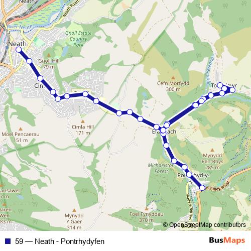 59 bus Line Map