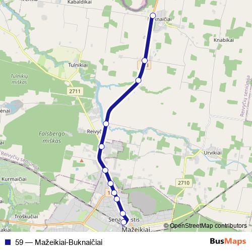 59 bus Line Map