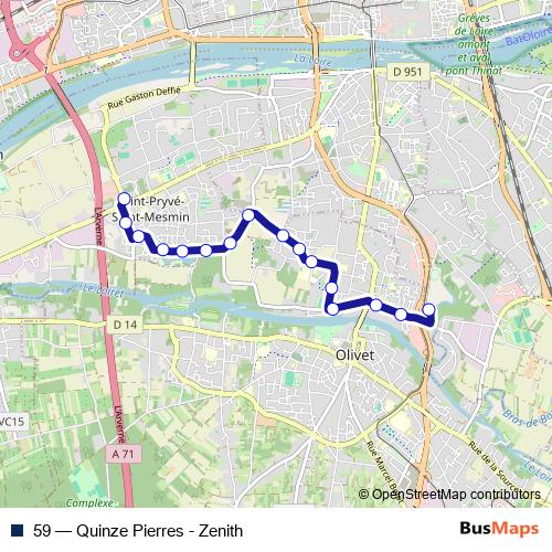 59 bus Line Map