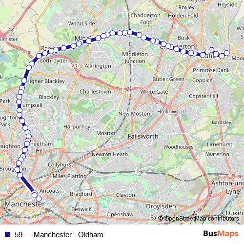 59 bus Line Map