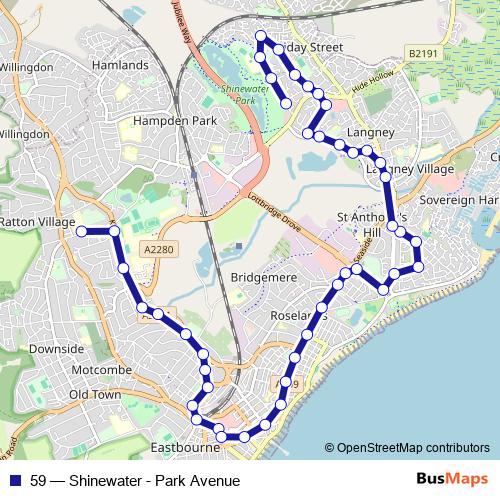 59 bus Line Map