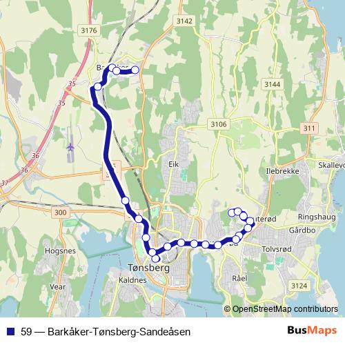 59 bus Line Map