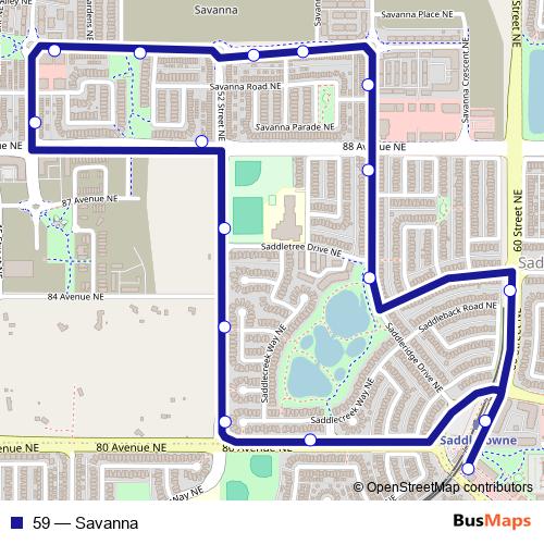 59 bus Line Map