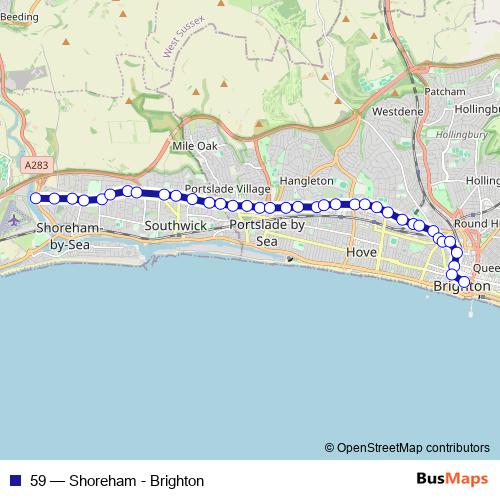 59 bus Line Map