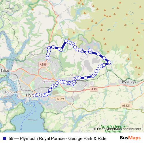 59 bus Line Map