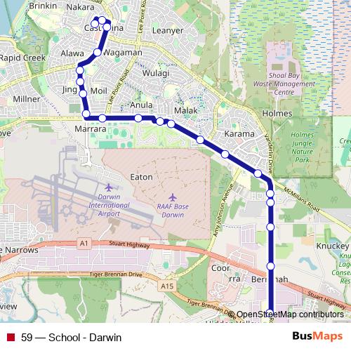 59 bus Line Map