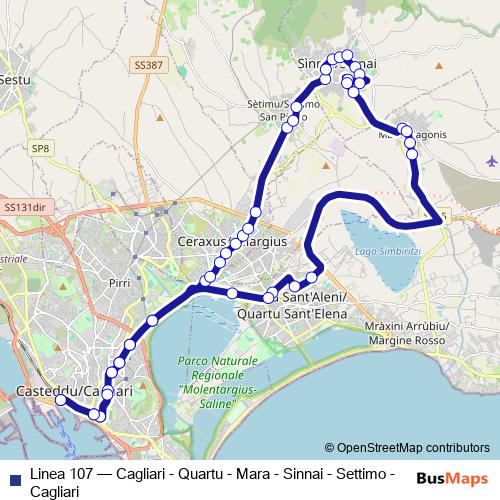 Linea 107 bus Line Map