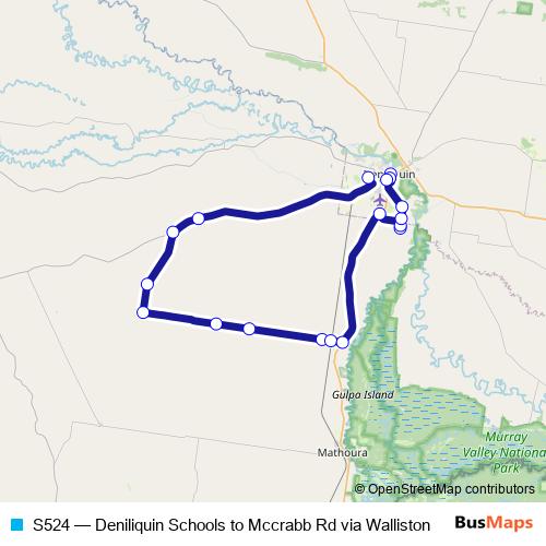 S524 bus Line Map