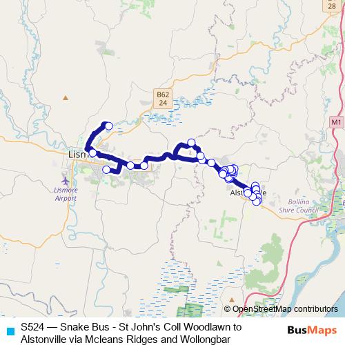 S524 bus Line Map