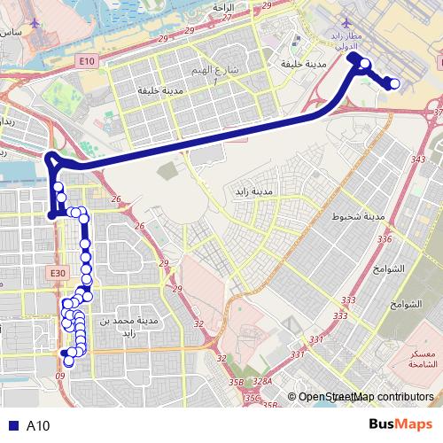 A10 bus Line Map