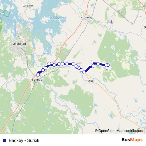Bäckby - Sursik bus Line Map
