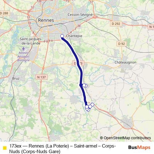 173ex bus Line Map