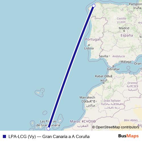 LPA-LCG (Vy) air Line Map